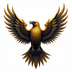 Fototapeta premium Cyberpunk Esports Emblem Featuring a Golden Crow
