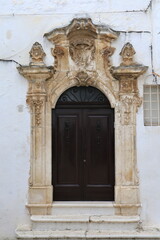 Renaissance front door in Apulia, Italy
