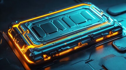 A futuristic, illuminated device with a sleek design, suggesting advanced technology.