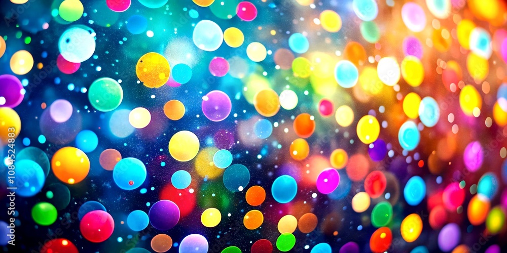 Poster vibrant polka dot background with bokeh effect for creative projects and design applications, perfec