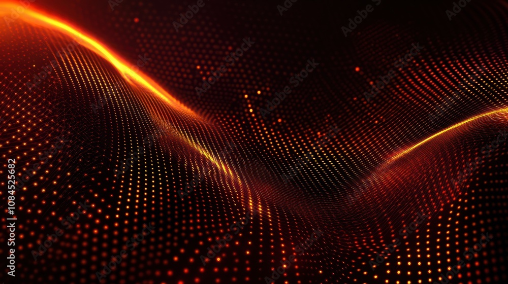 Poster High tech futuristic technology abstract technology particle mesh style background