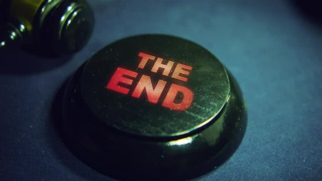 Judge's gavel strike and The End text