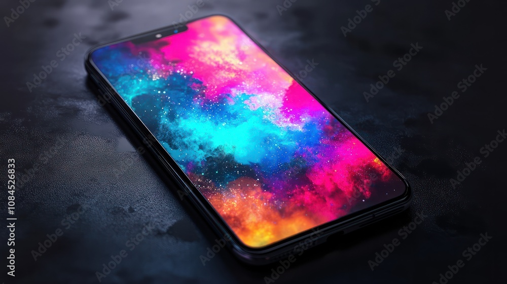 Poster mockup smart phone new generation and advertisement screen transparent and clipping path