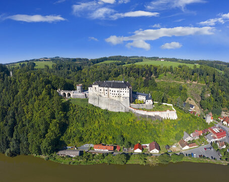 Castle Cesky Sternberk (Czech Sternberk) and the Sazava River, Middle Bohemia, Czech Republic