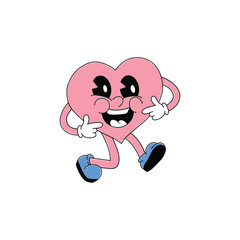 love teeth smile character vector color