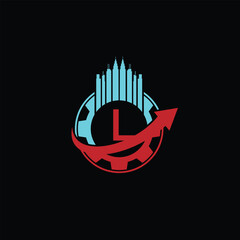 L Logo Design illustration. L Digital Logo Design template