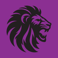 Roaring Lion head silhouette, perfect for pet-themed designs and branding projects,  ideal for logos, artwork, and digital creations, pet-related projects, perfect for canine lovers 