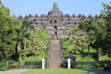 Buddhist temple of Borobudur in Java, Indonesia