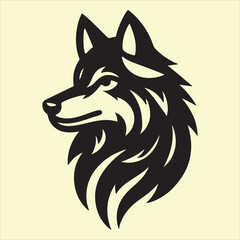 Wolf Head silhouette, perfect for pet-themed designs and branding projects,  ideal for logos, artwork, and digital creations, pet-related projects, perfect for canine lovers 