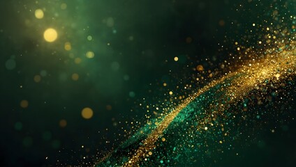 A golden stage with spotlights, sparkling particles, and tiered platform.

