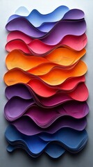 Obraz premium A Striking Abstract Paper Art Piece with Vibrant Colors and Layered Effect