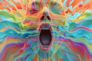 Sonic Expression: A Vibrant Visual Composition of the 'Oi' Sound Effect