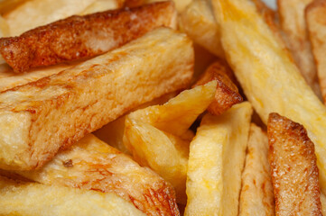 Golden french fries, freshly fried, a perfect snack anytime