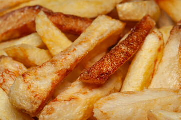 Golden french fries, freshly fried, a perfect snack anytime