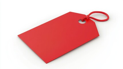 red blank label tag on white