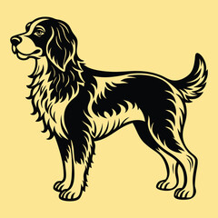 Dog black silhouette vector with white background