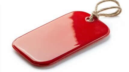 Fototapeta premium hanging red leabel tag