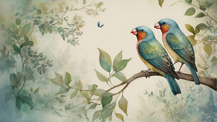 birds on a branch