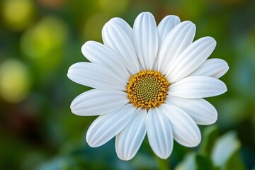Obraz premium A delicate white flower blooms softly amidst green leaves in a serene garden setting