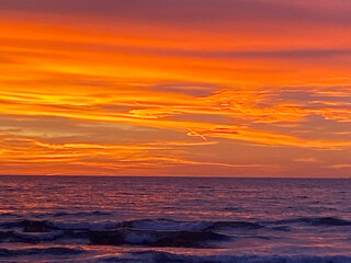 Sea sunset in Arenal. Mallorca island. Spain.
