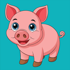 pig cartoon vector illustration