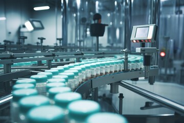 Fototapeta premium Automated Capsule Filling in Pharmaceutical Production