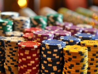 Fototapeta premium High-Stakes Poker Chip Stack