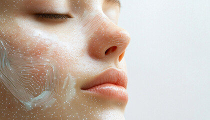 Woman receiving innovative facial treatment enhancing skin health and beauty