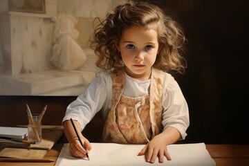 Naklejka premium Young Artist Unleashing Creativity Through Art