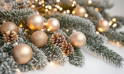 A tree with a lot of gold and white ornaments on it