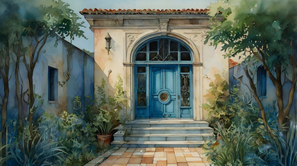 entrance to the house