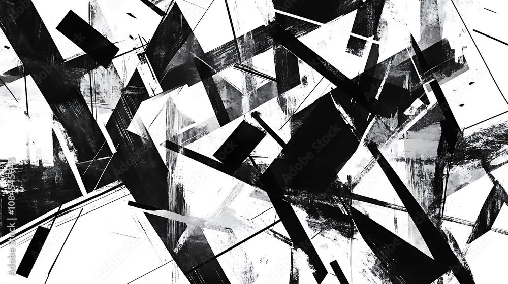 Poster Artistic sketch draw backdrop material, Abstract geometric pattern, Chaos and random, Modern art drawing painting