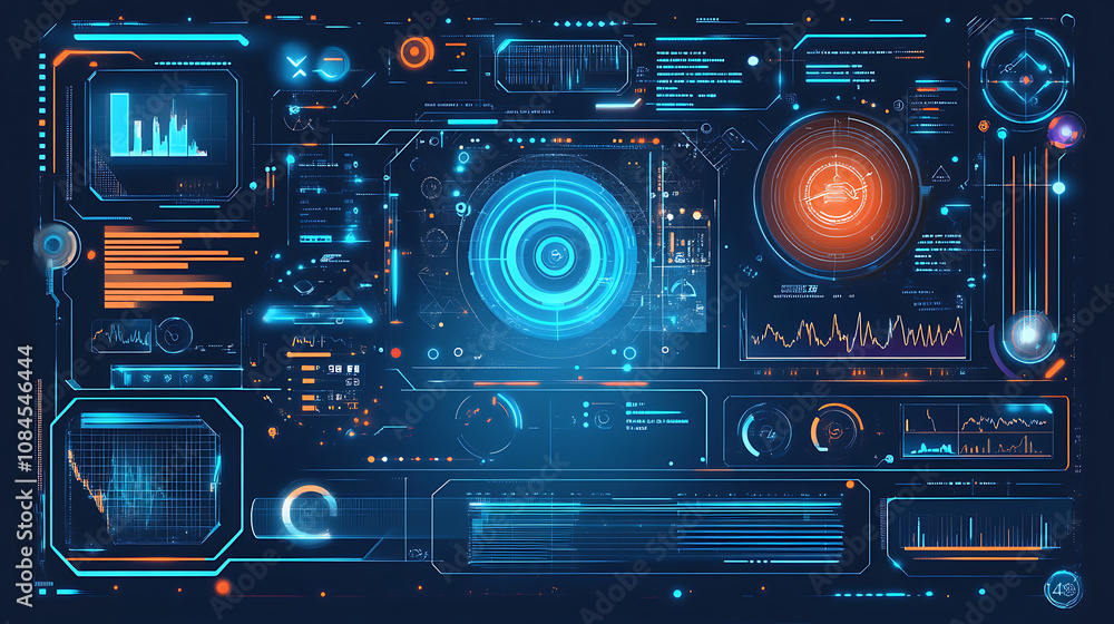 Fototapete an abstract representation of digital transformation in the corporate world, showcasing the integrat