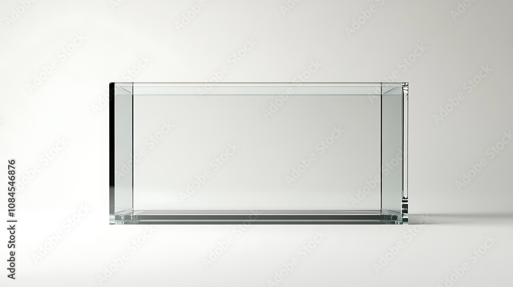 Fototapete a clear mockup of a rectangular tank, potentially serving as an aquarium or terrarium, stands isolat