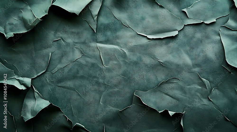 Poster A green paper texture background offers an abstract dark green surface suitable for various design projects