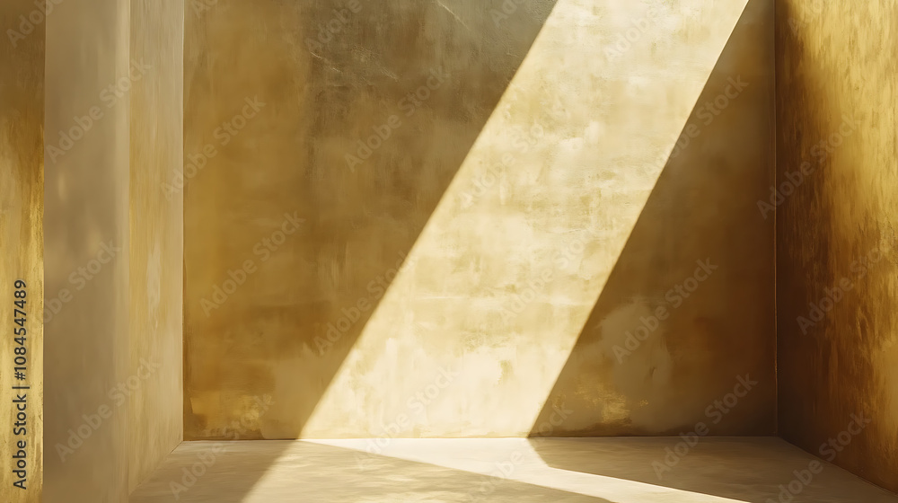 Poster gold background or texture and gradients shadow of wall abstract for photo