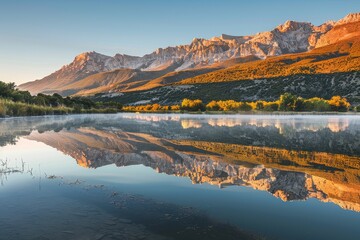 Fototapeta premium Dawn Reflections on Serene River