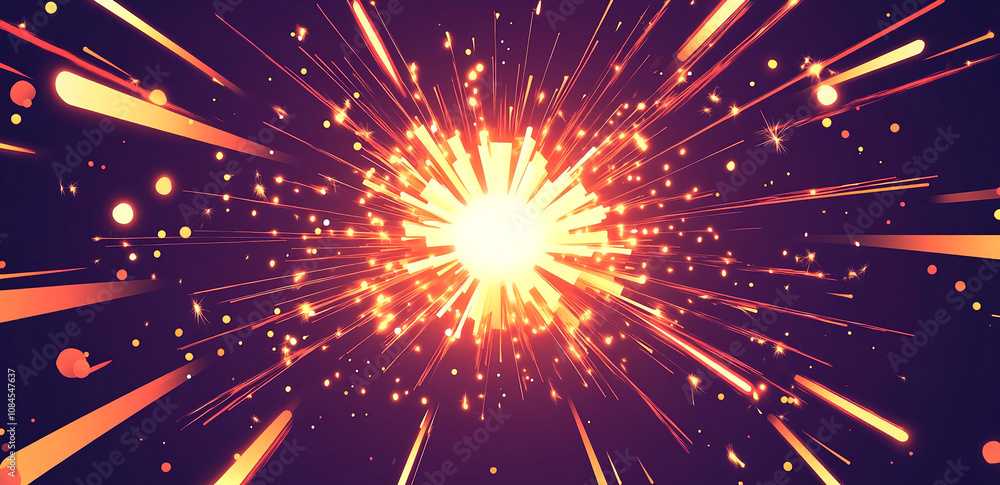 Poster a digital rendering of a firework explosion