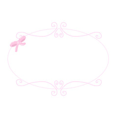 vintage pink frame with bow tie
