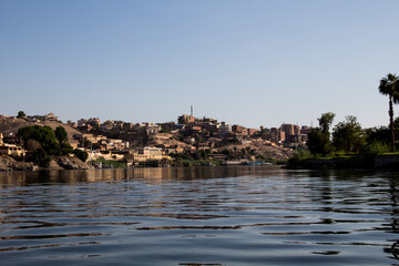 Fototapeta premium Rio Nilo, reflexos, Assuão.