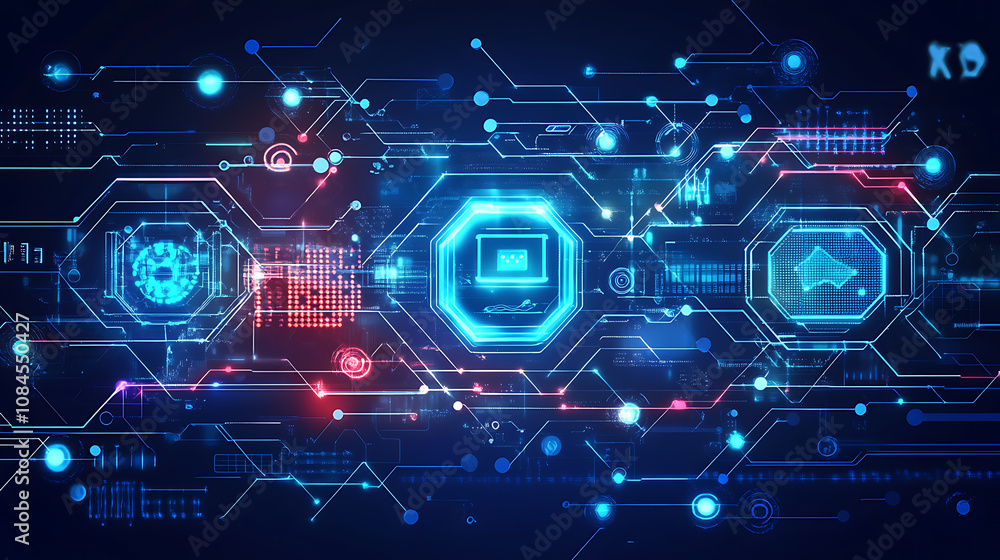 Aufkleber abstract digital transformation and digitalization technology background illustration