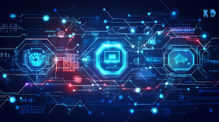 Obraz premium Abstract Digital Transformation and Digitalization Technology Background Illustration