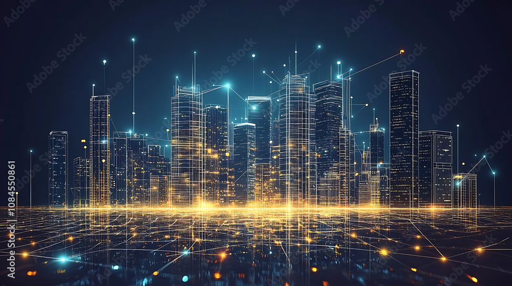 Poster abstract digital transformation and digitalization technology background illustration