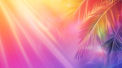 Obraz premium A wooden table with a blurred background of palm trees and the sea, creating an exotic summer concept