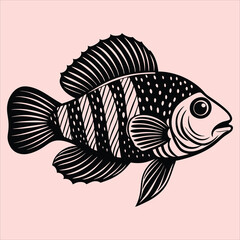 illustration of  A fish with stripes on its body