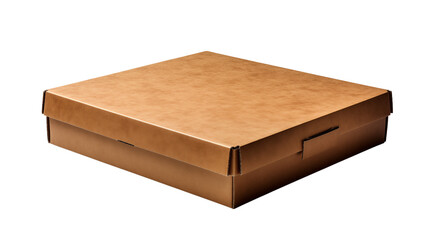Lightweight and eco-friendly cardboard pizza box for safe food transportation, isolated on transparent background.