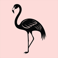 silhouette of a flamingo bird