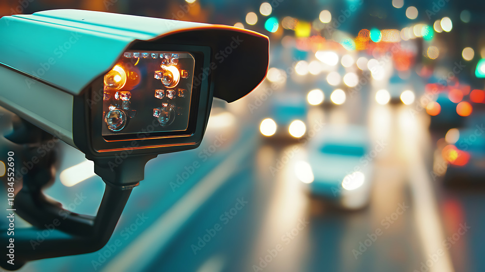 Aufkleber Another representation of smart LPR camera solutions on a landing page, focusing on automated license plate recognition and vehicle speed detection for monitoring and traffic rule adherence