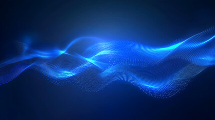 Naklejka premium Abstract background with glowing purple stars and lines on blue gradient background