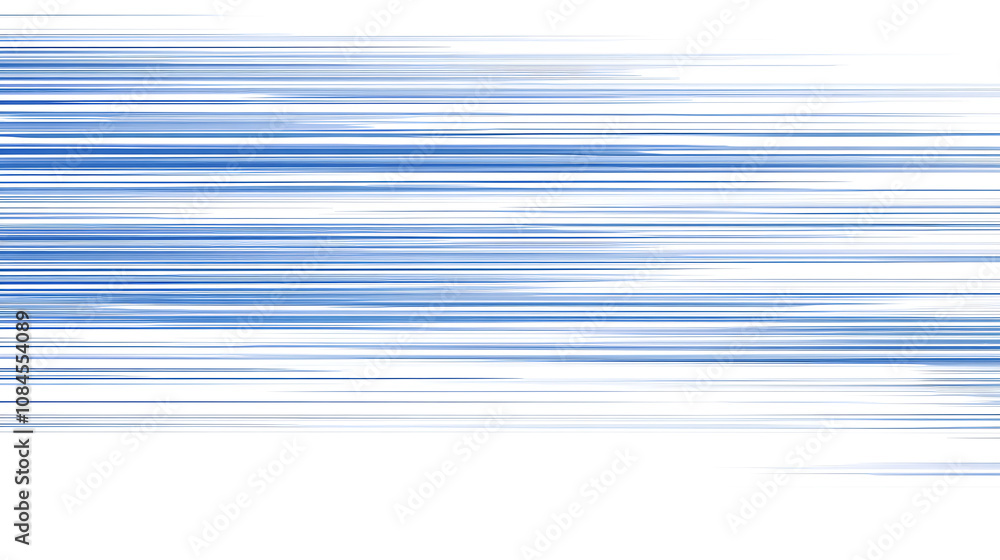 Poster Abstract linear blue lines pattern on white background technology line, speed motion, fast forward concept design for banner or web template